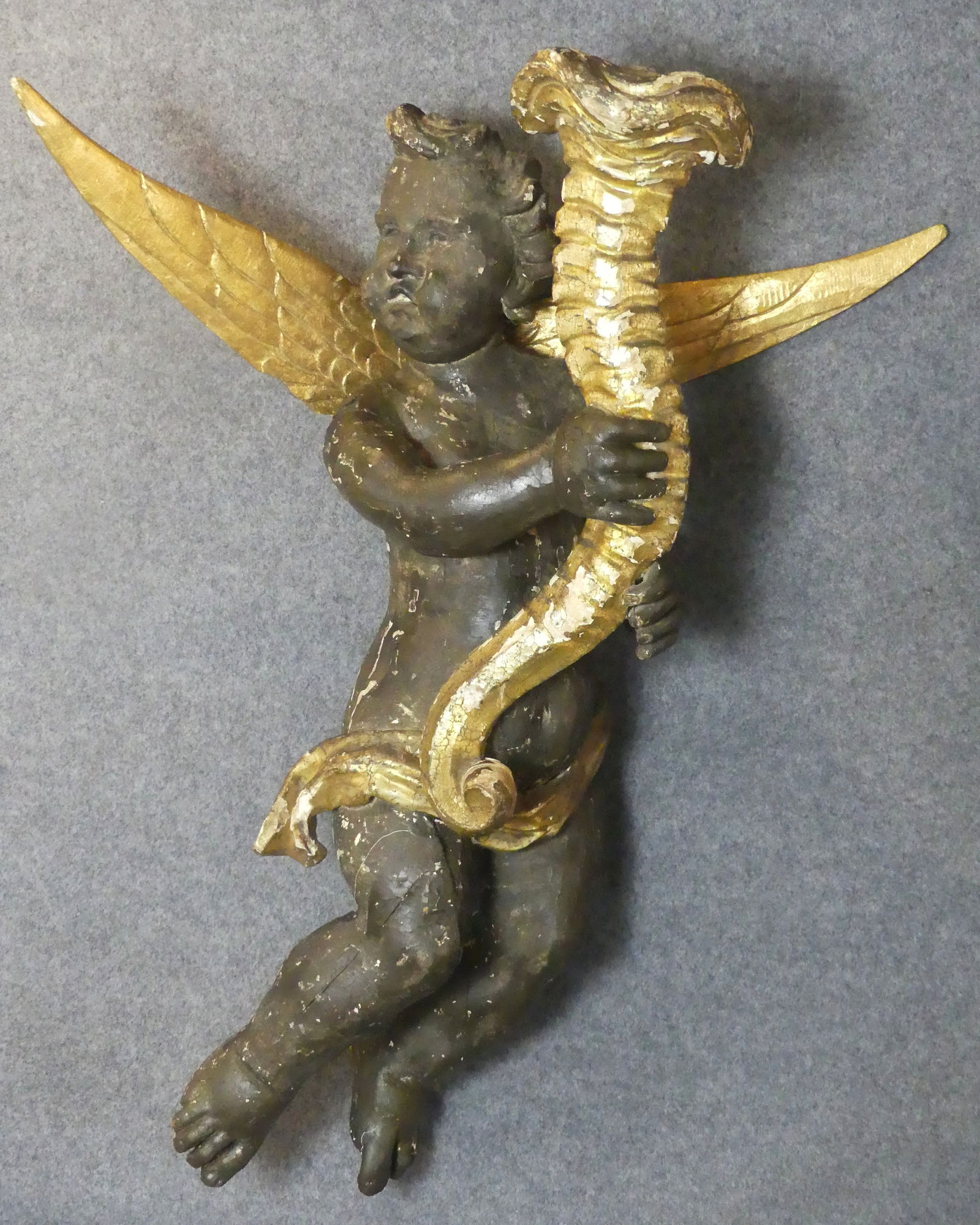 PR. HUGE 18TH C. WINGED CHERUBS - 2