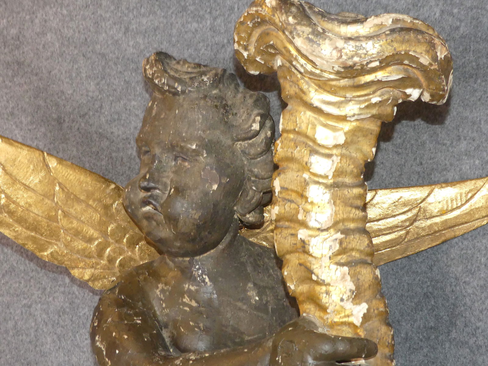 PR. HUGE 18TH C. WINGED CHERUBS - 6