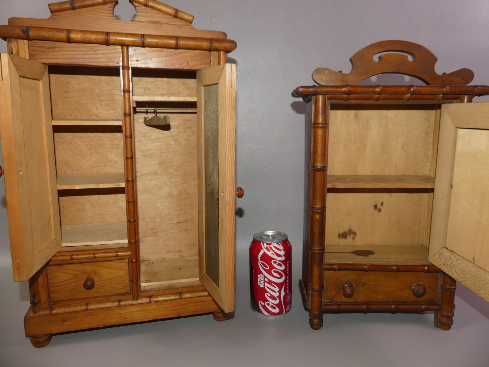 2 MINI BAMBOO ARMOIRES - 2