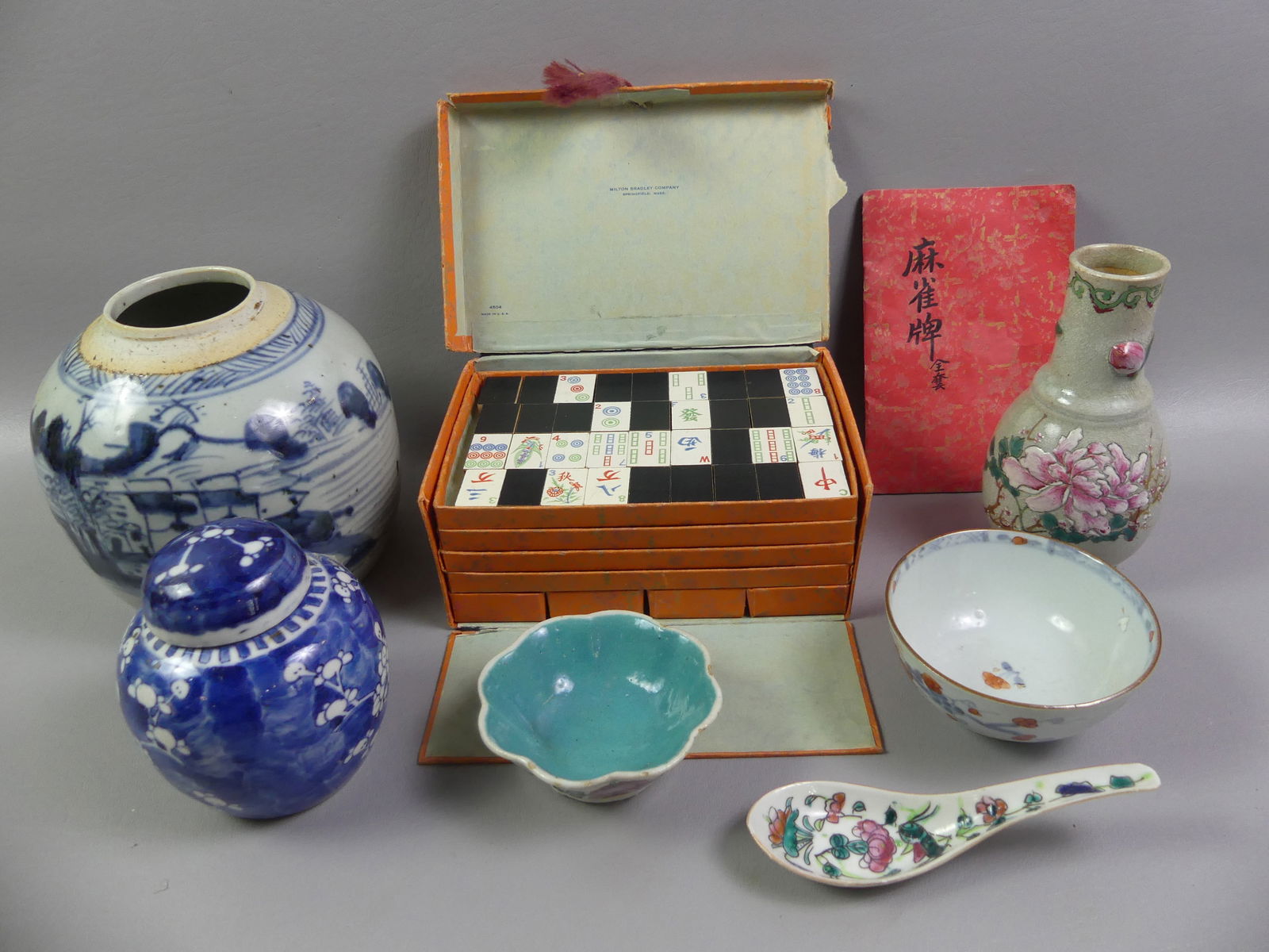 GROUP OF CHINESE CERAMICS & MAH JONG SET (1 of 2)