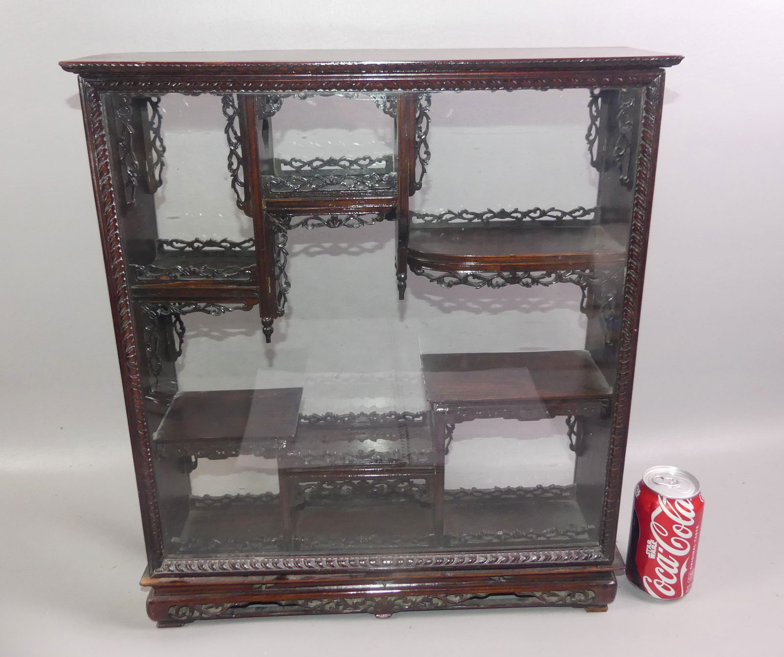 CARVED CHINESE DISPLAY CABINET (1 of 4)