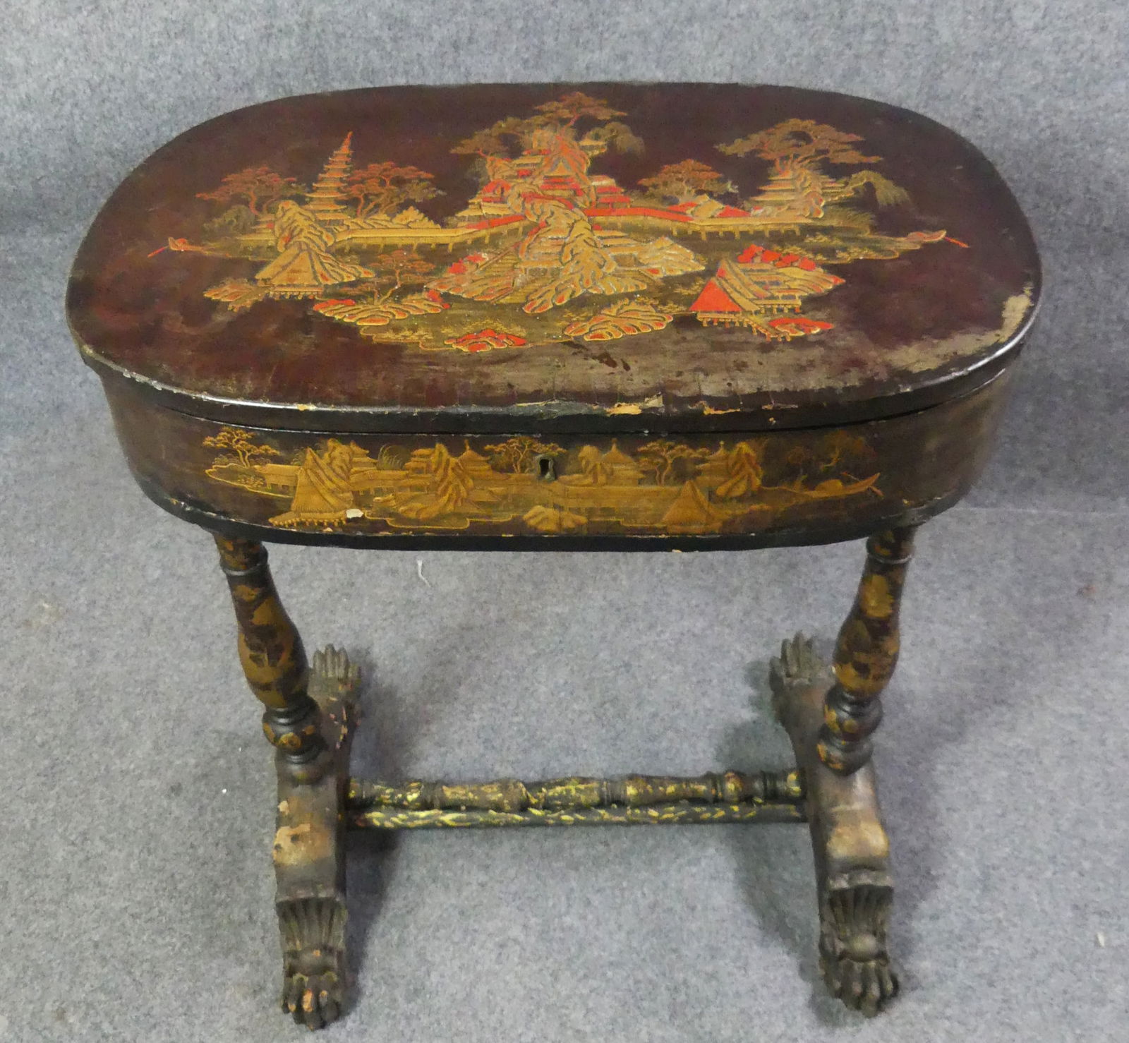 CHINESE LACQUERED SEWING TABLE (1 of 4)
