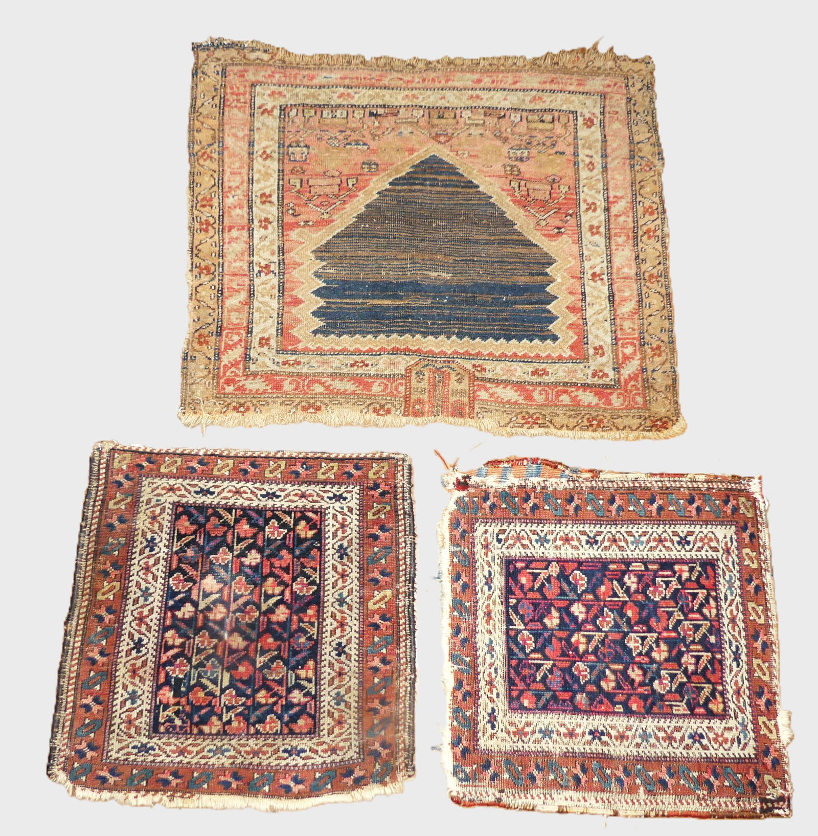 3 ANTIQUE RUGS: PRAYER & SADDLE BAGS (1 of 4)