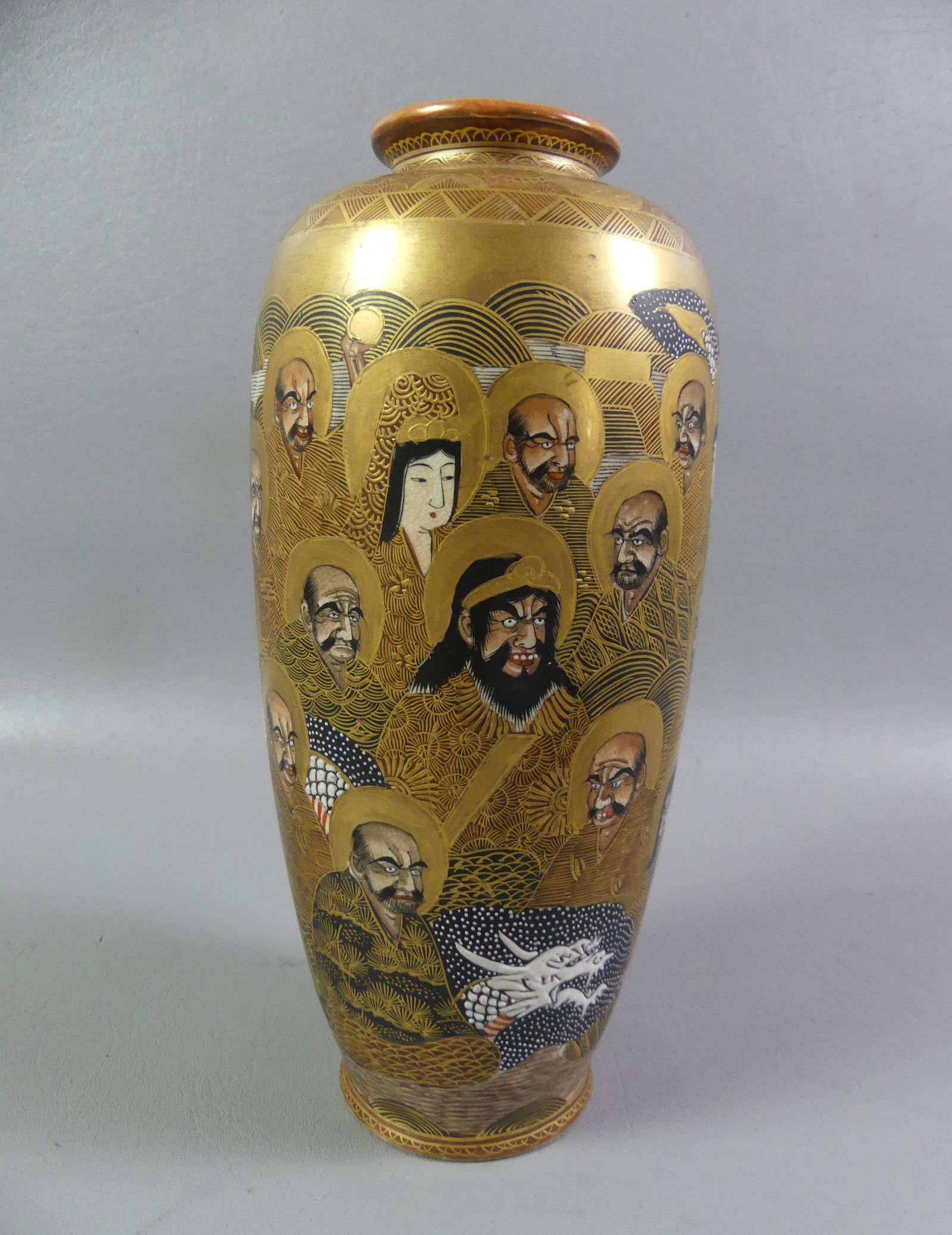 JAPANESE MEIJI VASE - THOUSAND FACES (1 of 3)