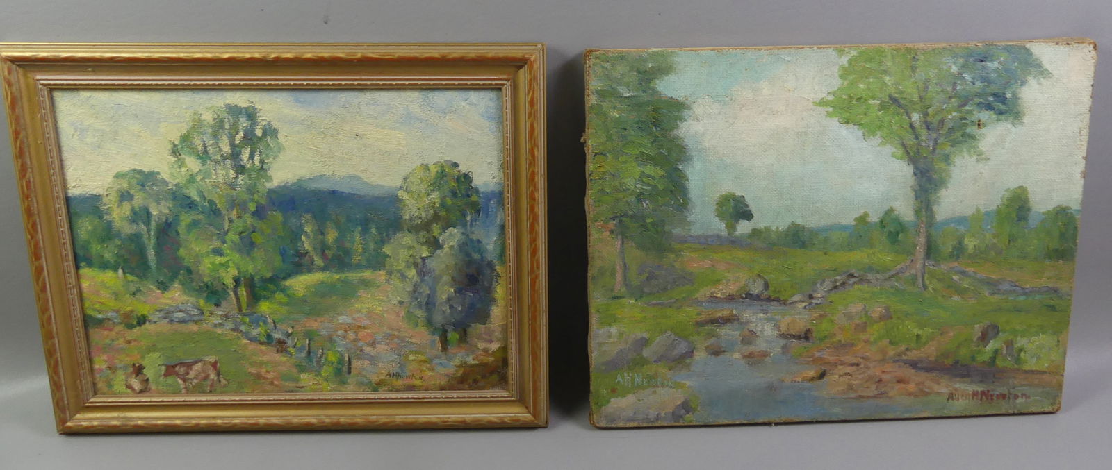 ALLEN H. NEWTON - 2 LANDSCAPE OIL PAINTINGS (1 of 3)