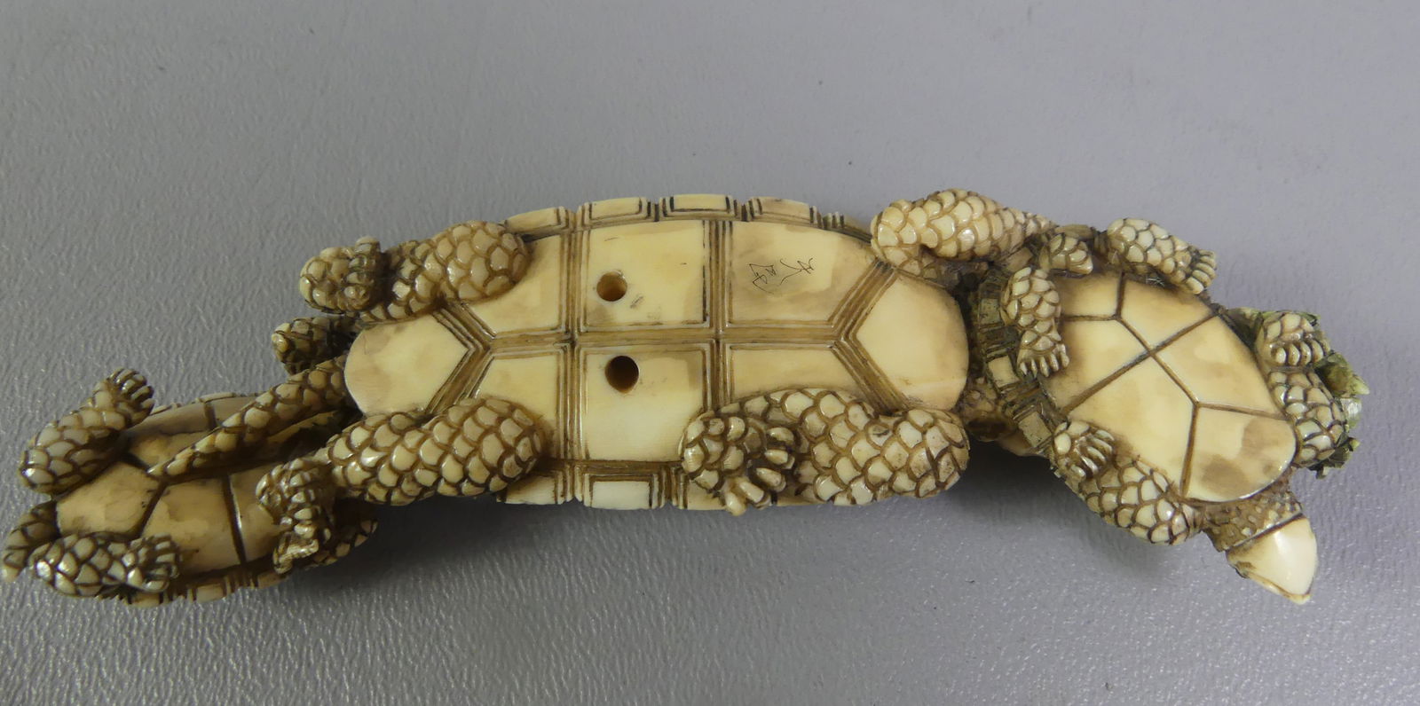 JAPANESE NETSUKE - 5 TURTLES - 4