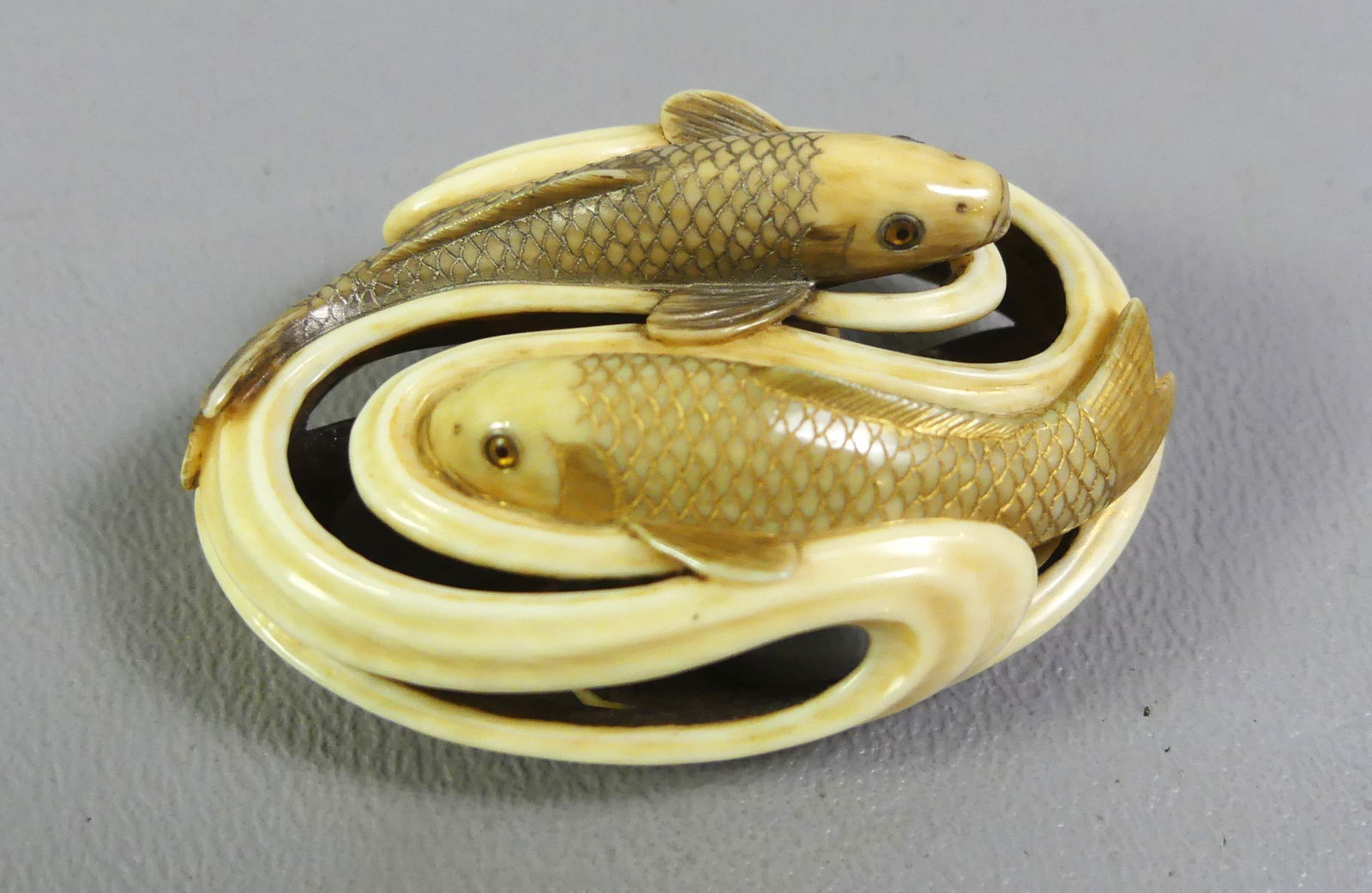 JAPANESE NETSUKE - KOI FISH - 3