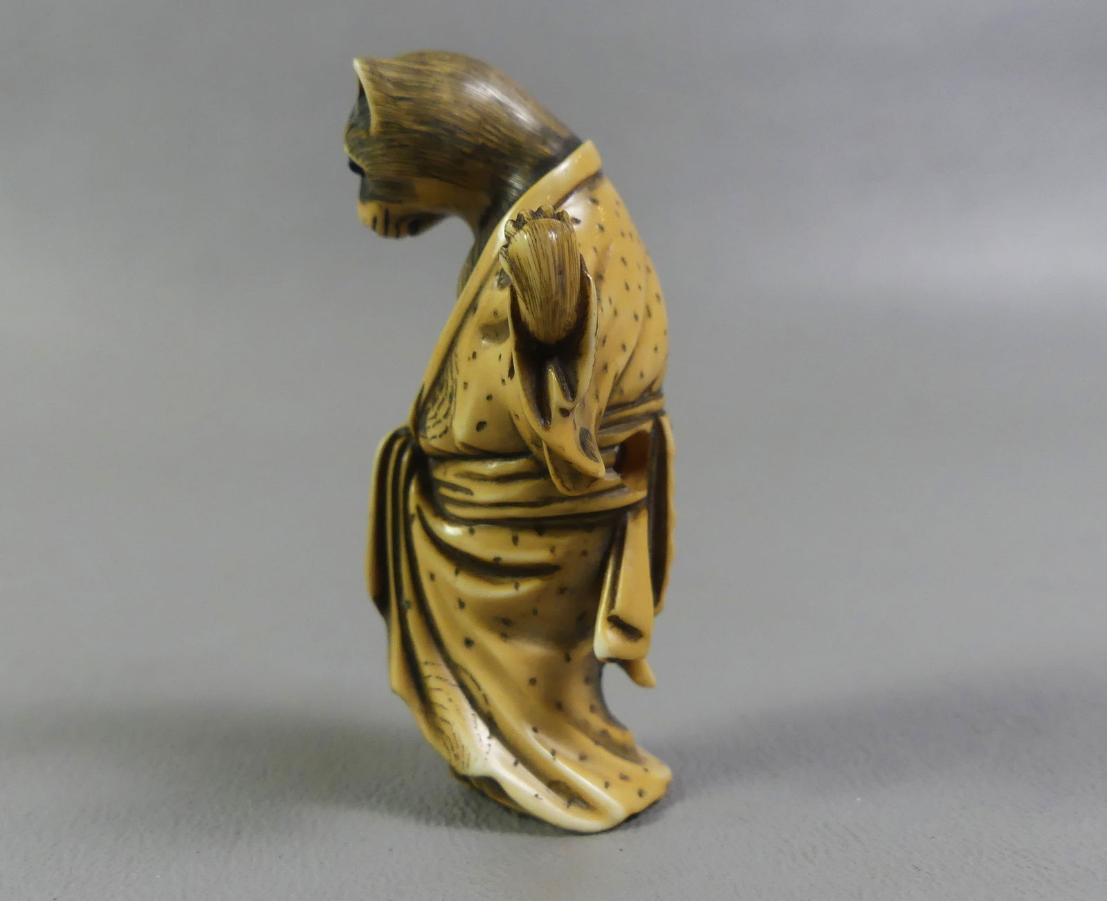 JAPANESE NETSUKE - STANDING CAT - 4