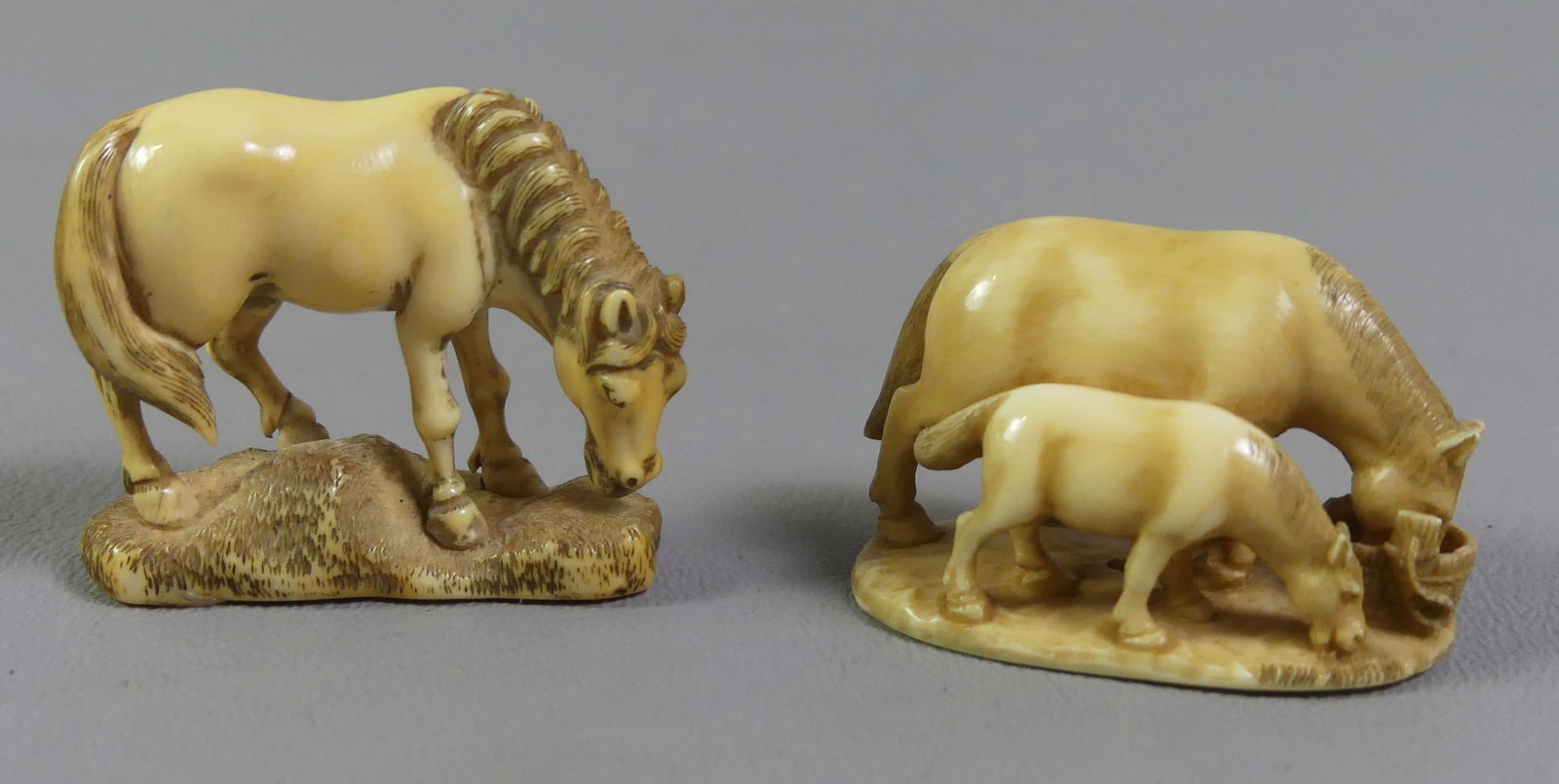 2 JAPANESE NETSUKES - HORSES (1 of 3)