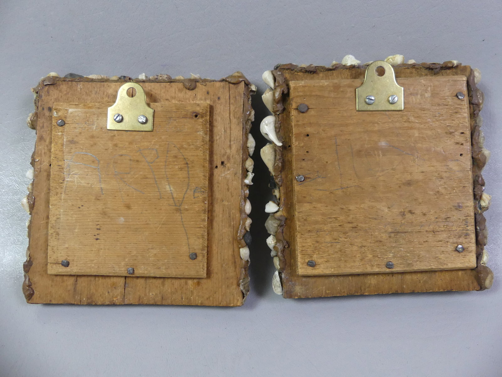 PAIR 19TH C. TINTYPES WITH SEASHELL FRAMES - 4
