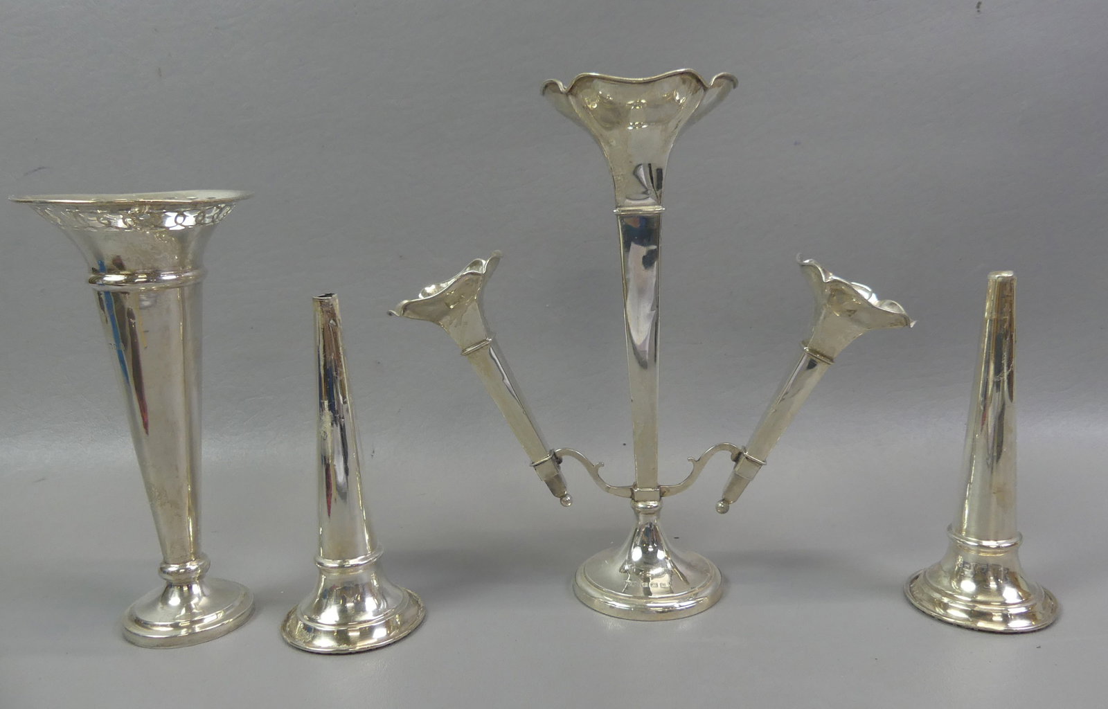 ENGLISH STERLING SILVER FLOWER VASES (1 of 2)