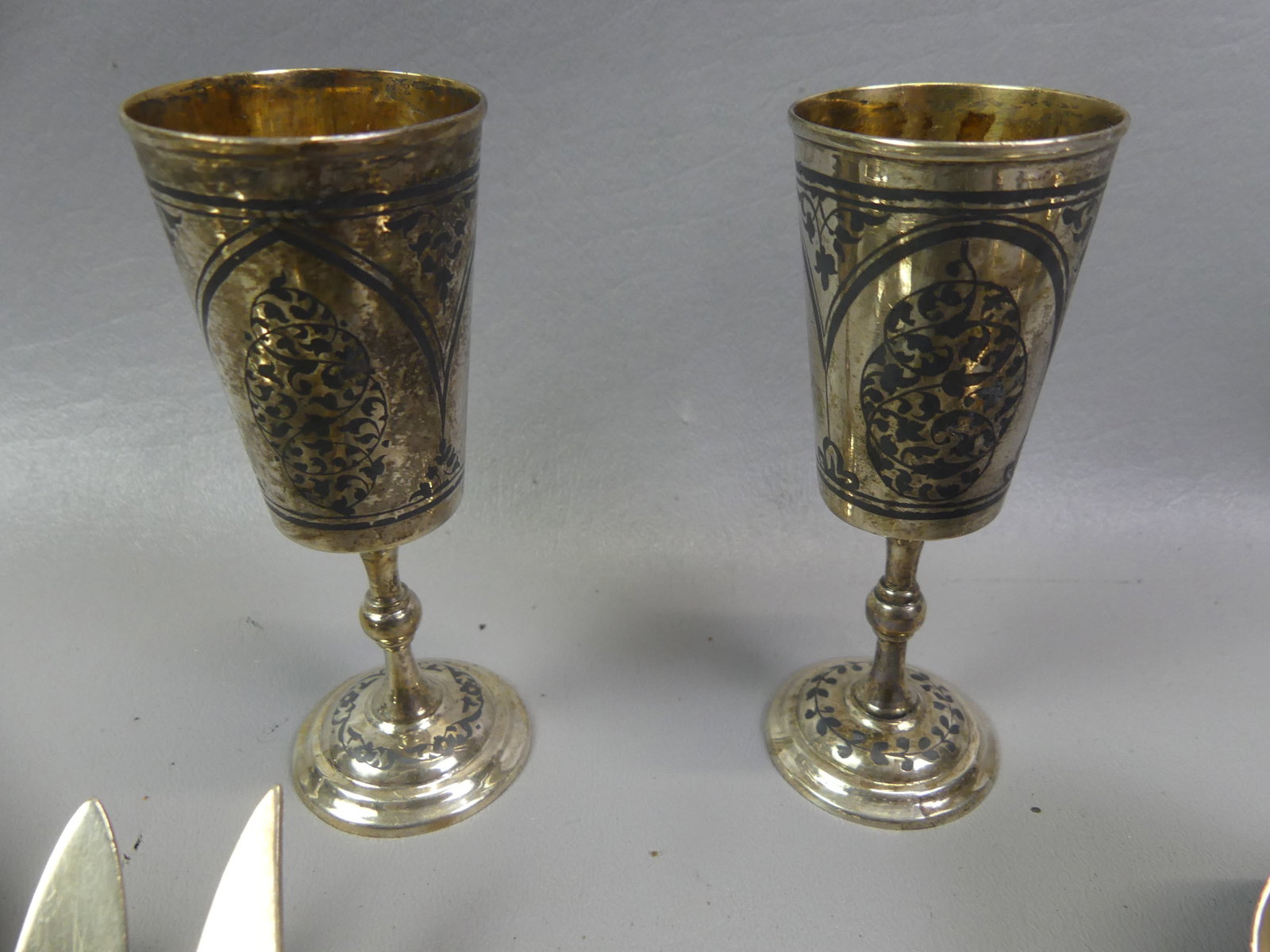 LOT STERLING FLATWARE & 2 CUPS - 2