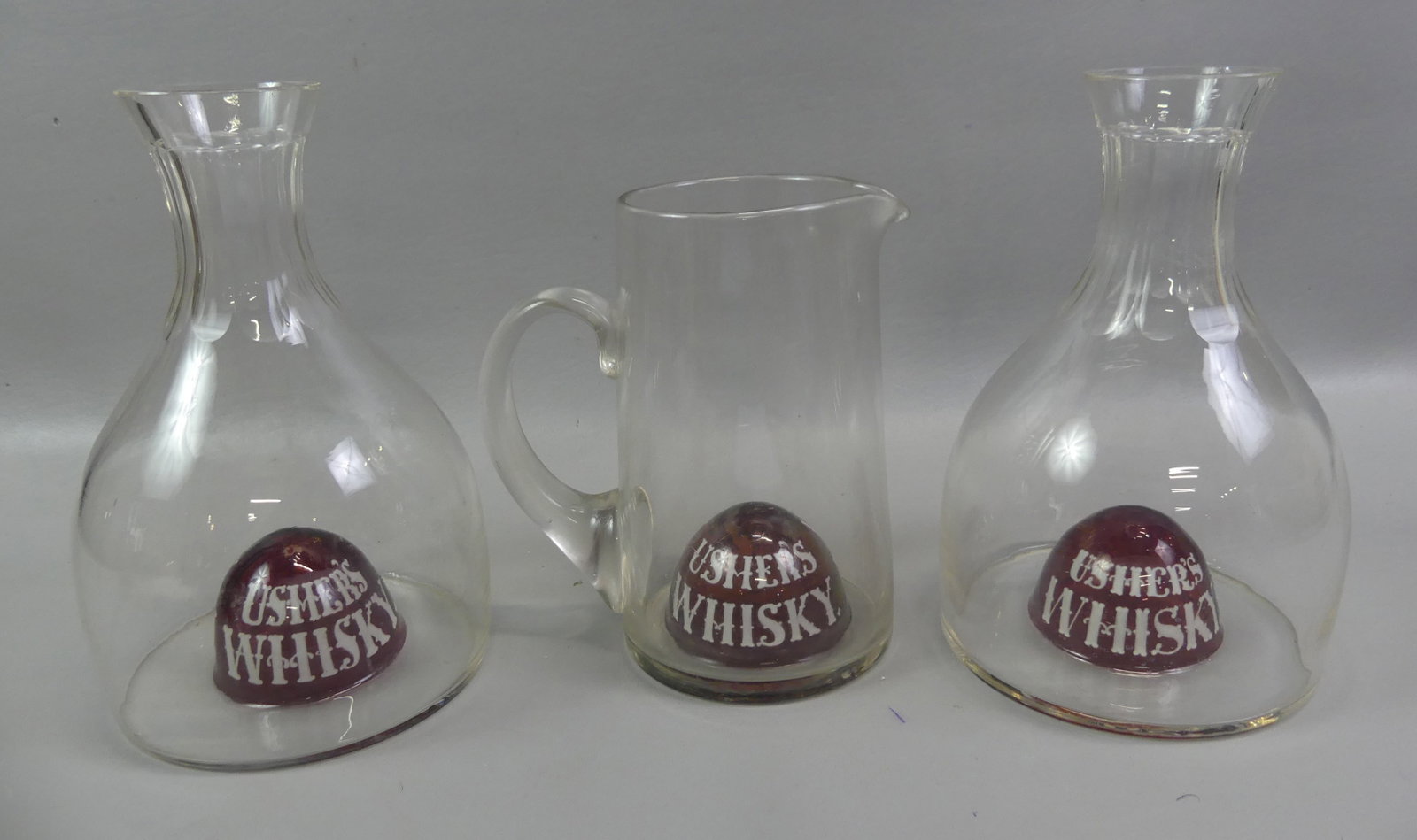 USHER'S WHISKY AD CARAFES & PITCHER (1 of 2)