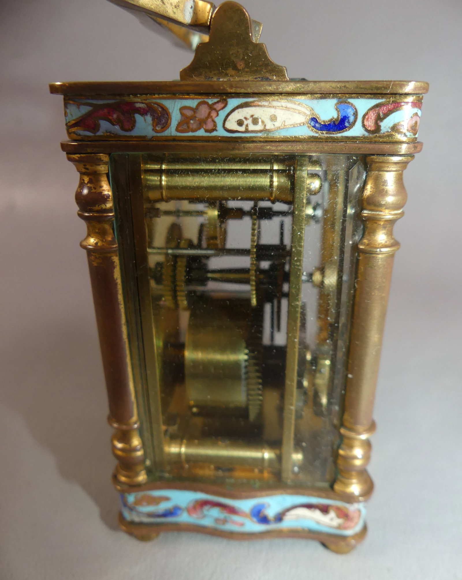 FRENCH CHAMPLEVE CARRIAGE CLOCK - 3