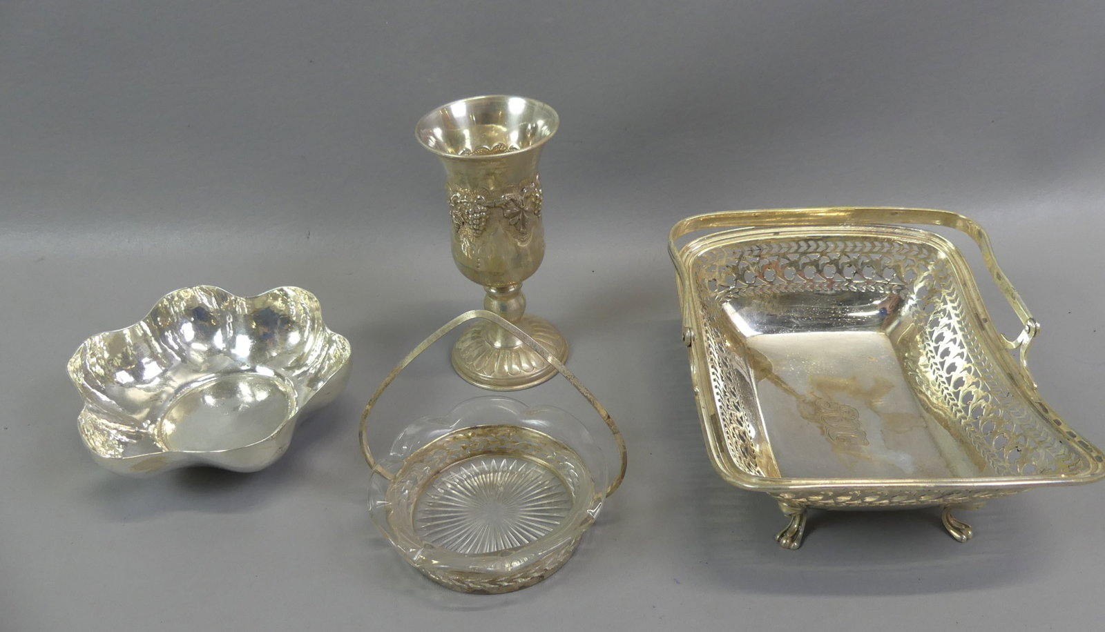 4 PCS STERLING INCL. TIFFANY BASKET (1 of 1)