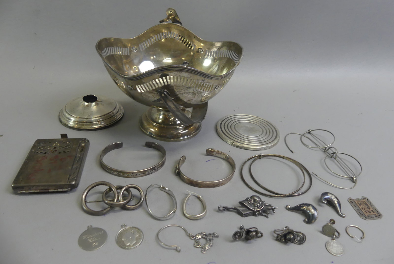 LOT ASSORTED STERLING SILVER & JEWELRY (1 of 2)