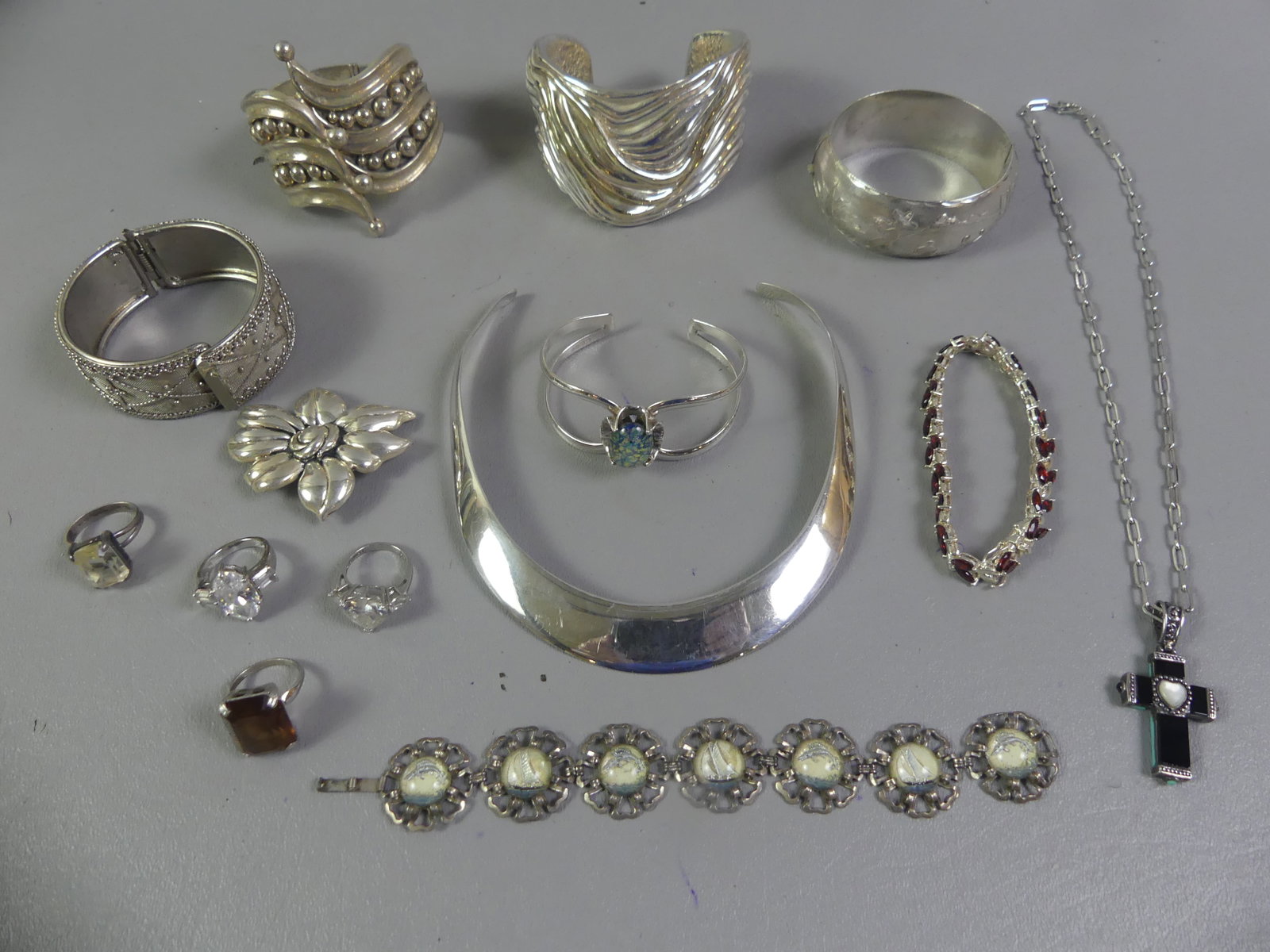 ASSORTED STERLING BRACELETS AND JEWELRY (1 of 4)