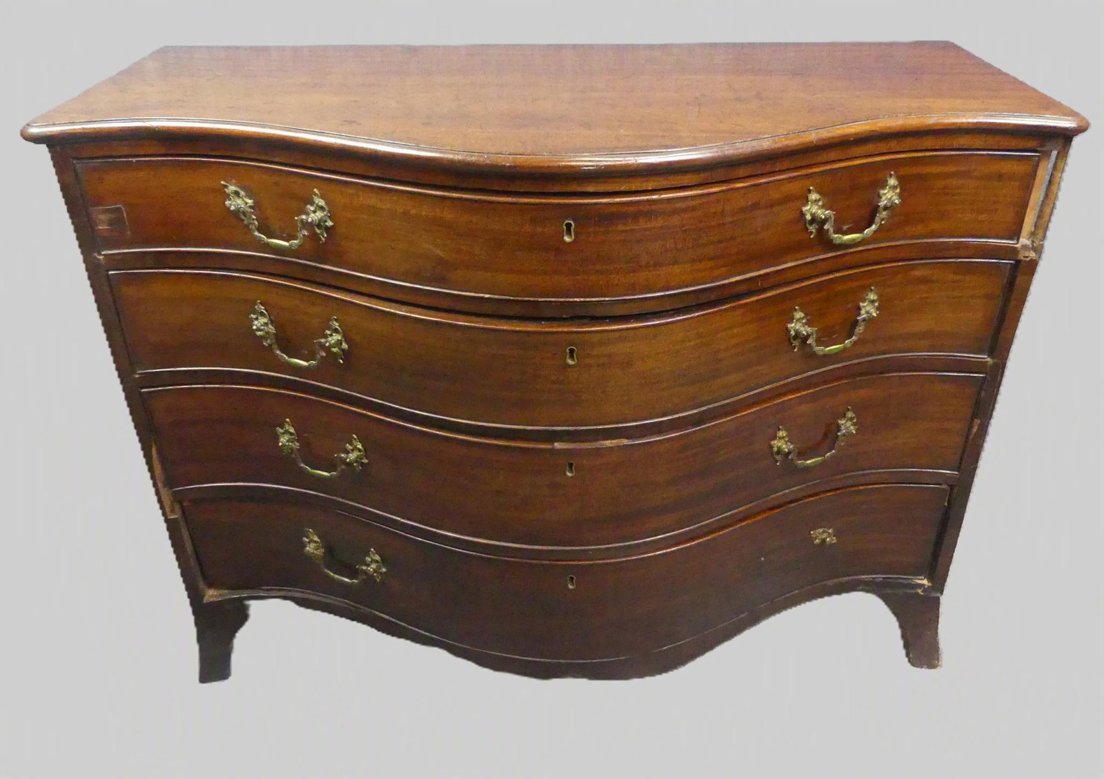 PERIOD MAHOGANY SERPENTINE CHEST (1 of 3)
