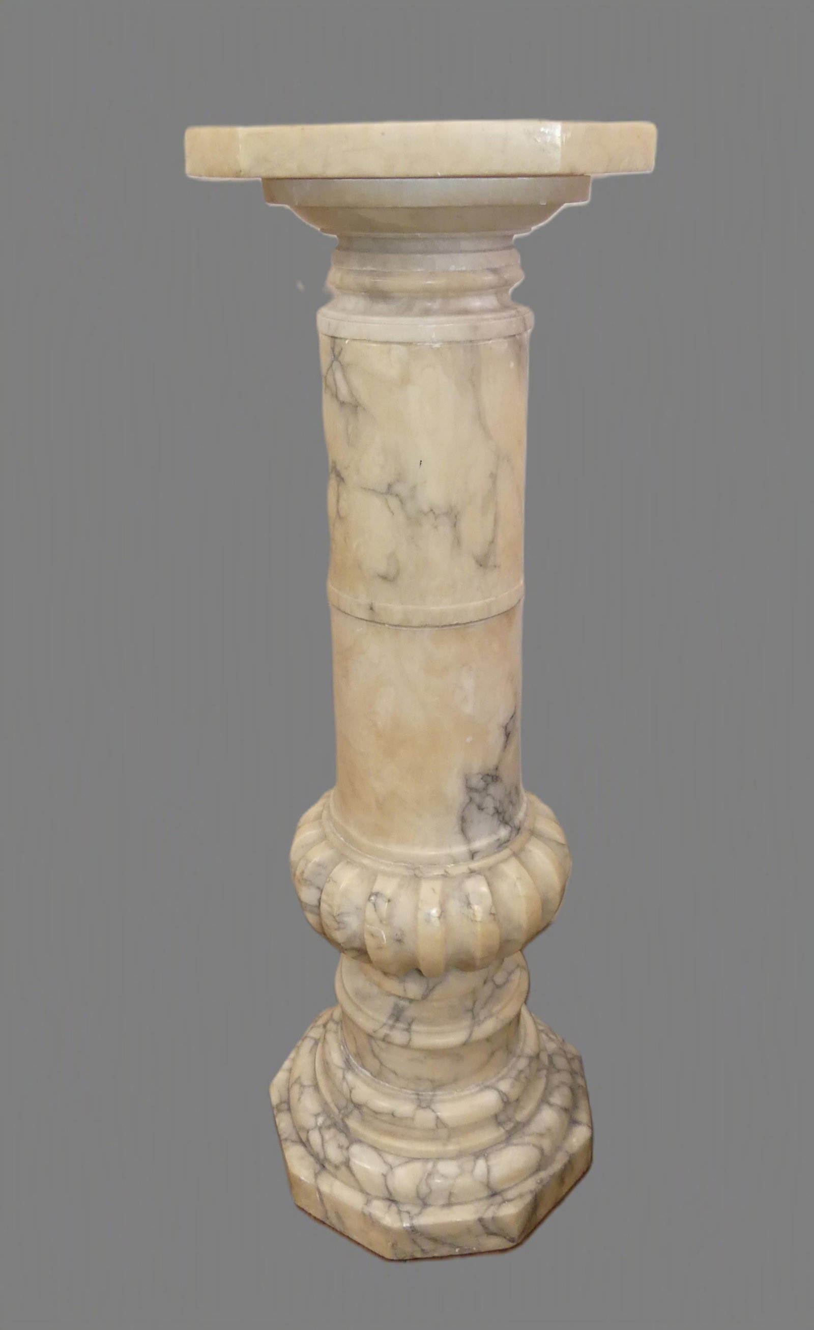 ANTIQUE ALABASTER STATUARY PEDESTAL (1 of 3)