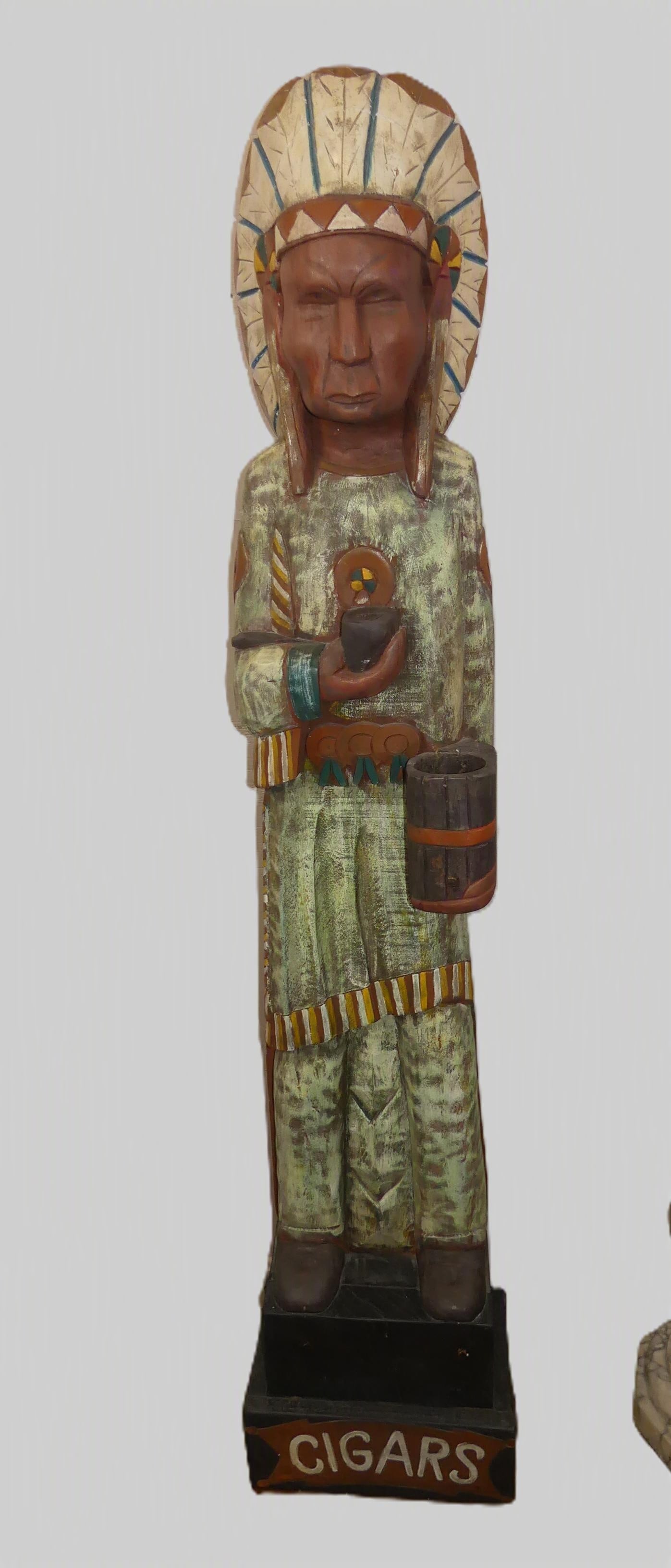 CIGAR STORE CARVED WOOD INDIAN (1 of 4)