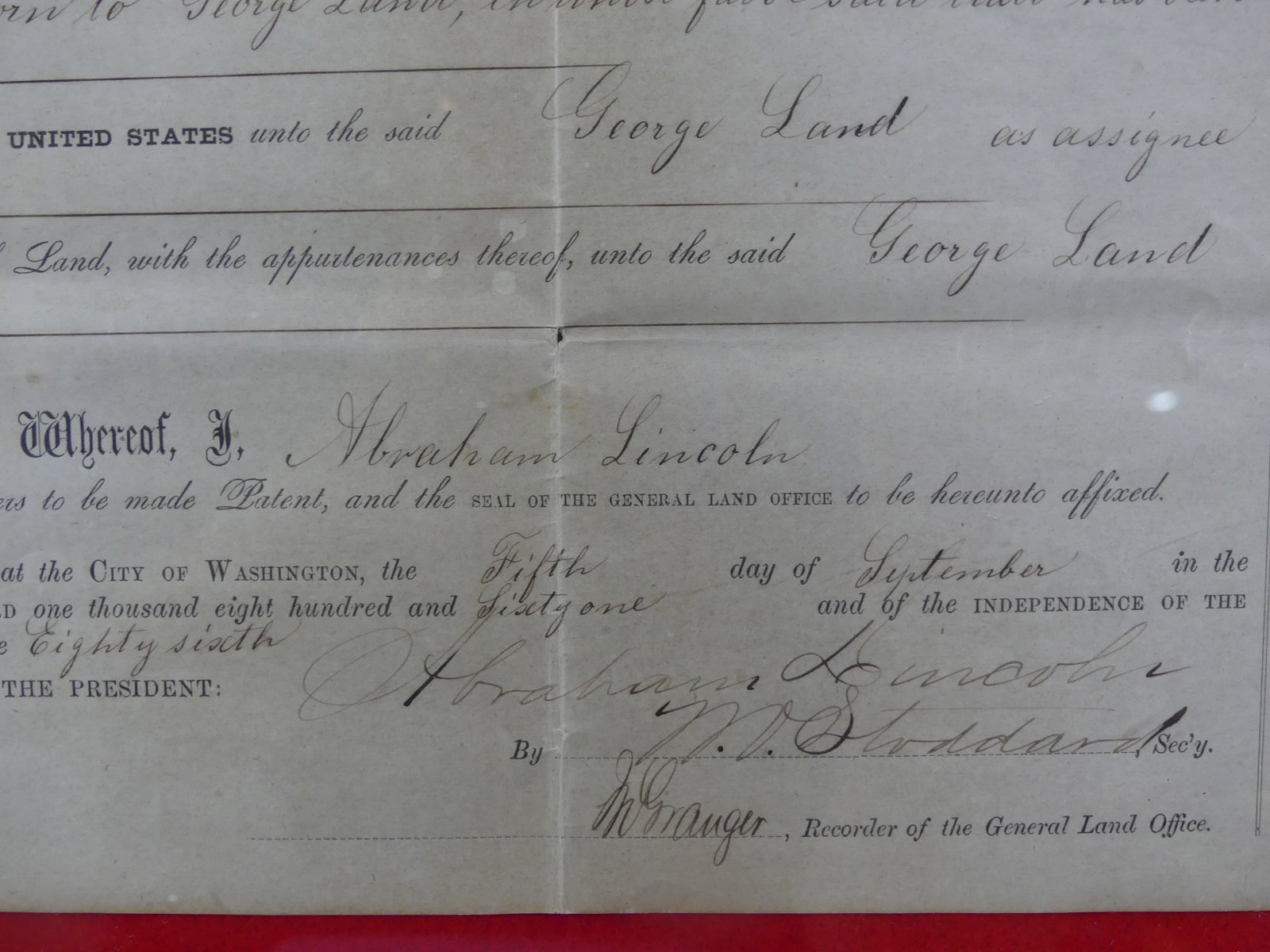 1861 ABE LINCOLN SIGNED DOCUMENT - 2
