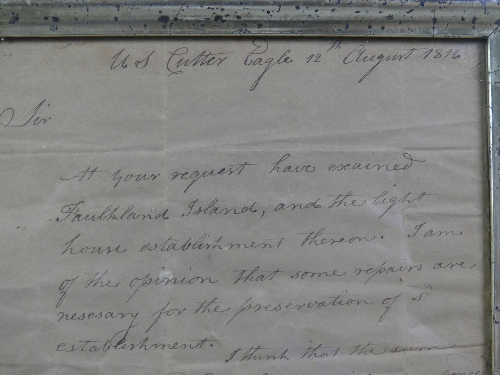 TWO 1818 LETTERS BOSTON SHIP EAGLE - 3