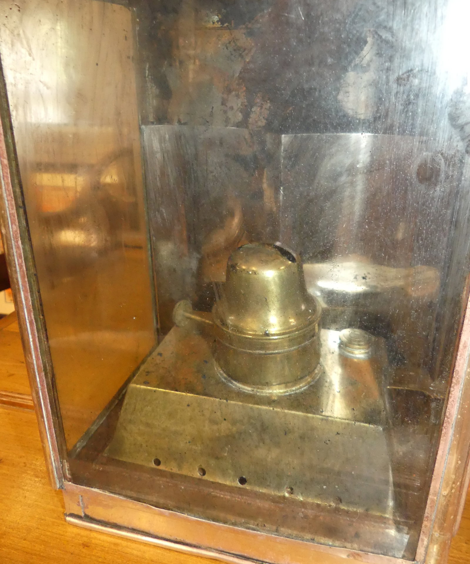 3 OLD BRASS SHIP LANTERNS - 4