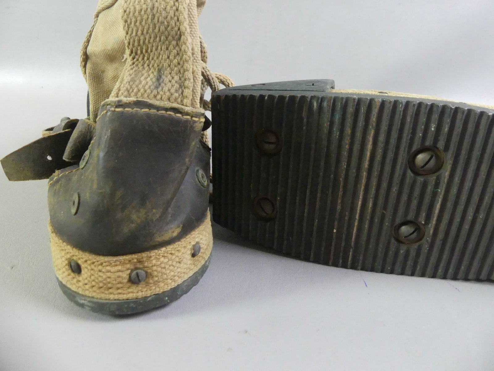 PAIR ANTIQUE DIVERS BOOTS - 2