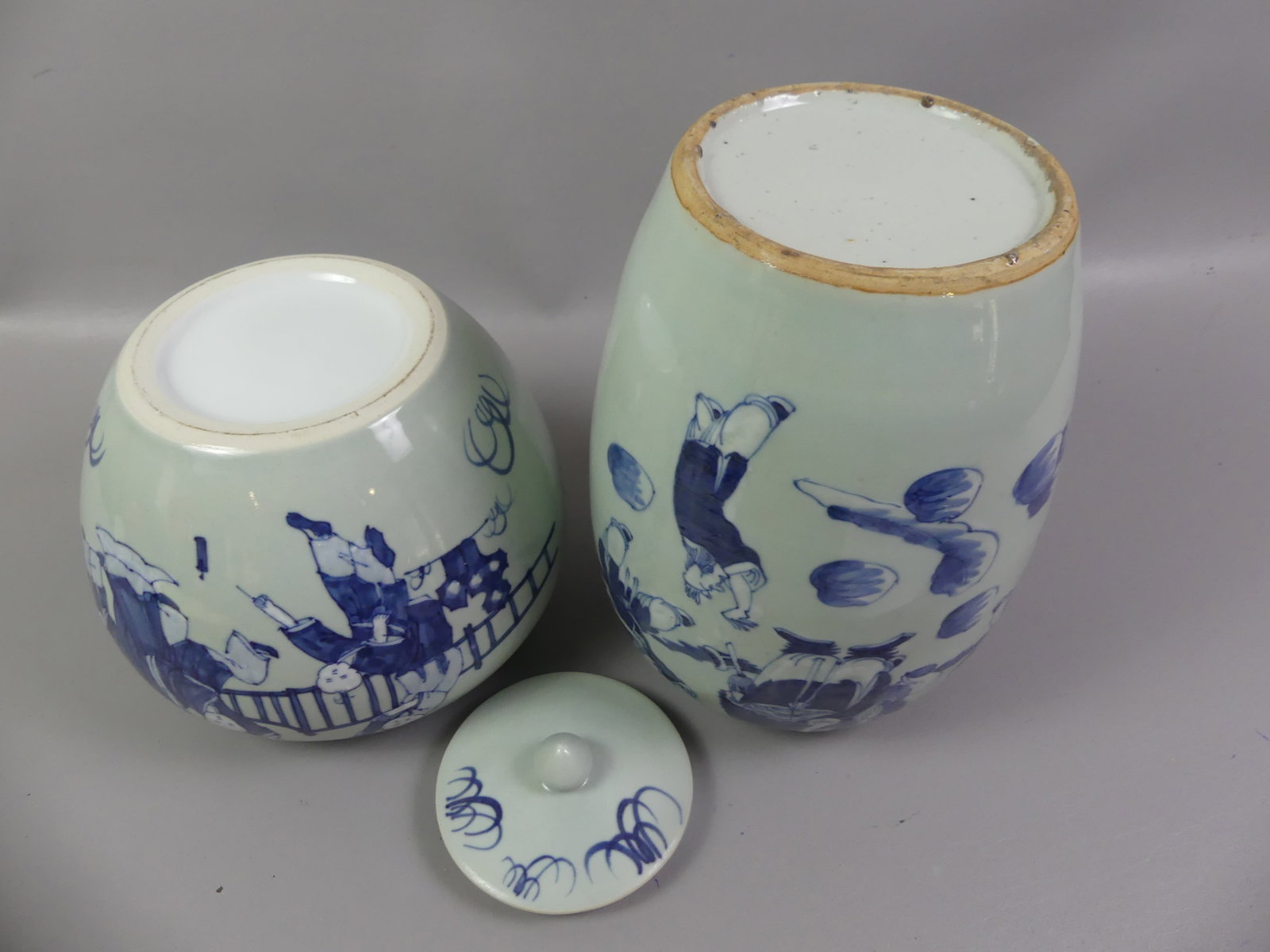 2 CHINESE CELADON JARS - 2