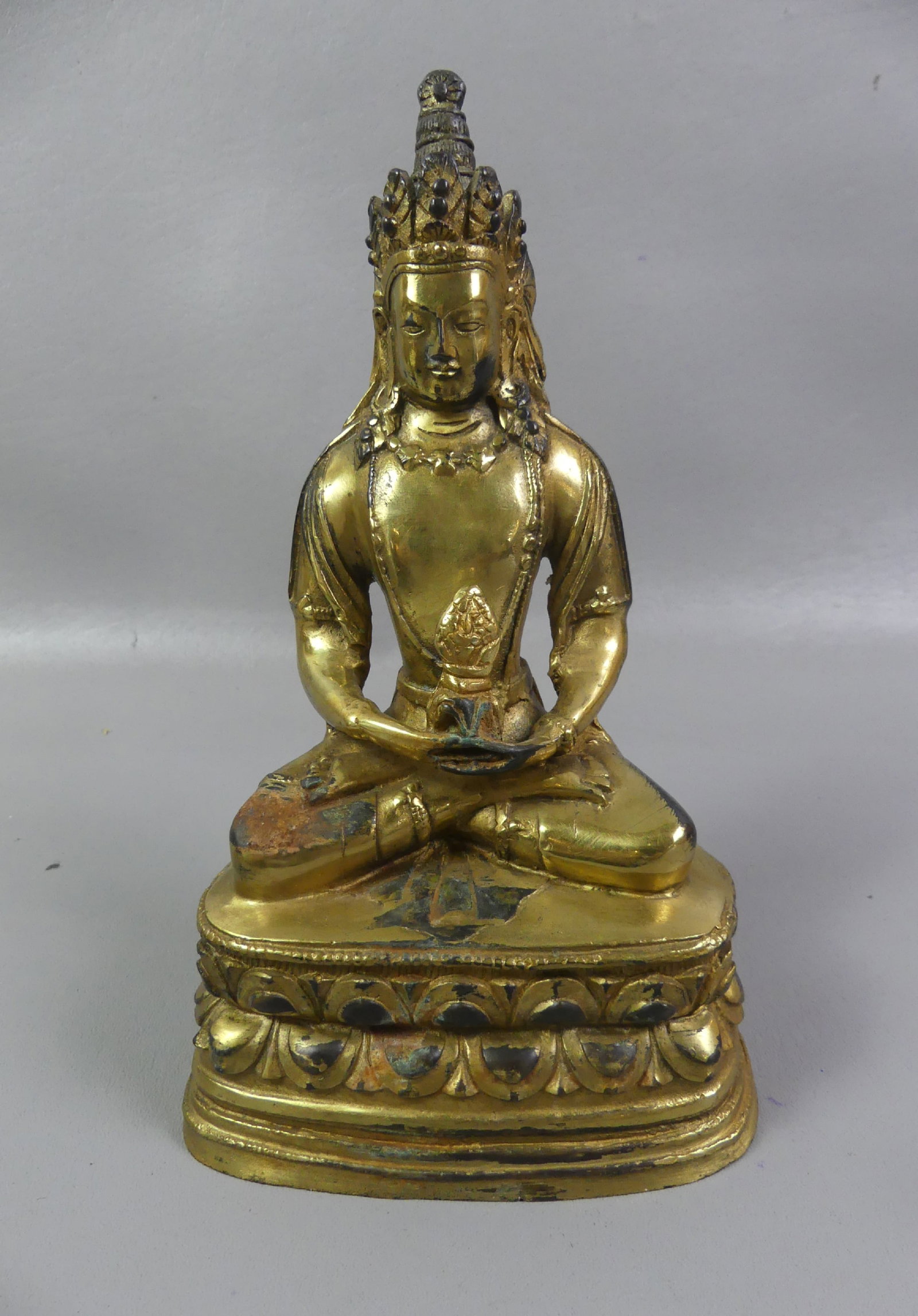 BRONZE SCULPTURE OF BUDDHA AMITAYUS (1 of 3)