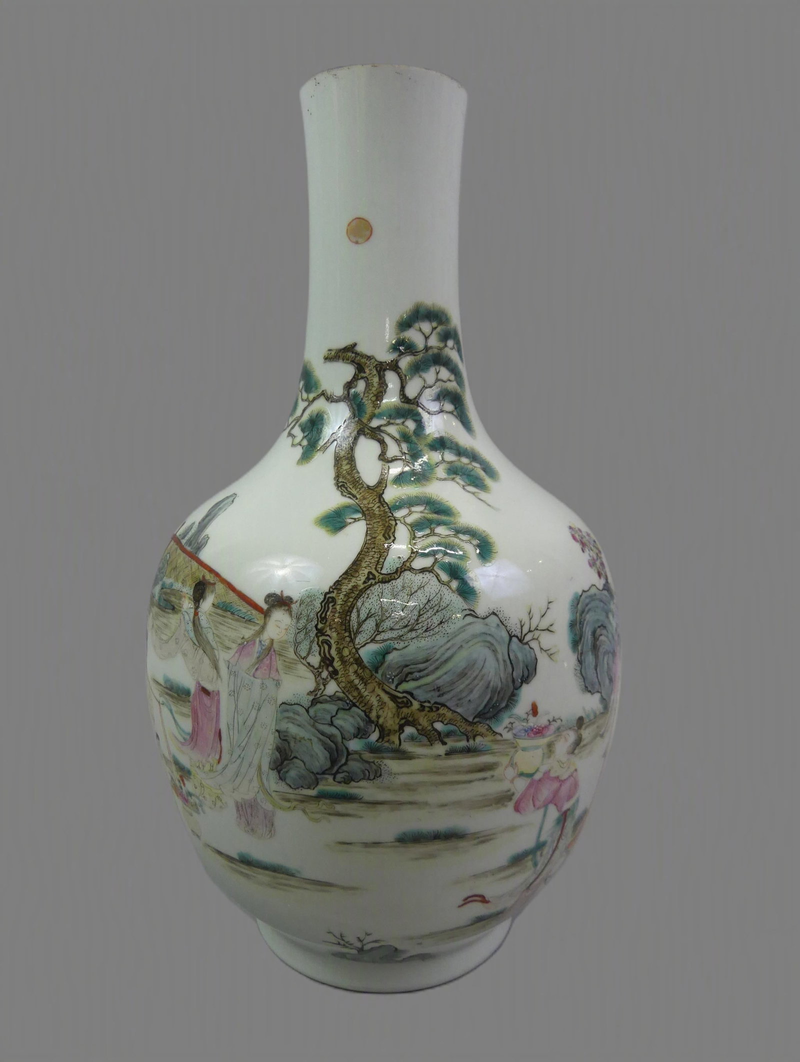 ANTIQUE CHINESE FAMILLE ROSE VASE - SIGNED (1 of 4)