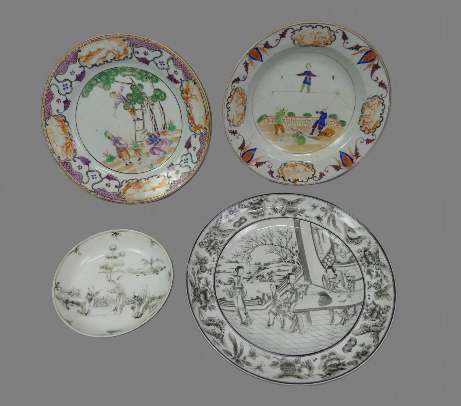 4 RARE 18TH C. CHINESE PLATES (1 of 5)