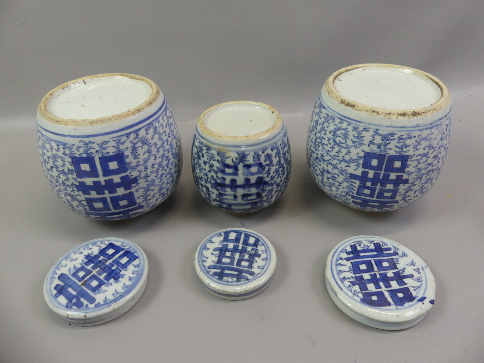 3 CHINESE CANTON GINGER JARS - 2