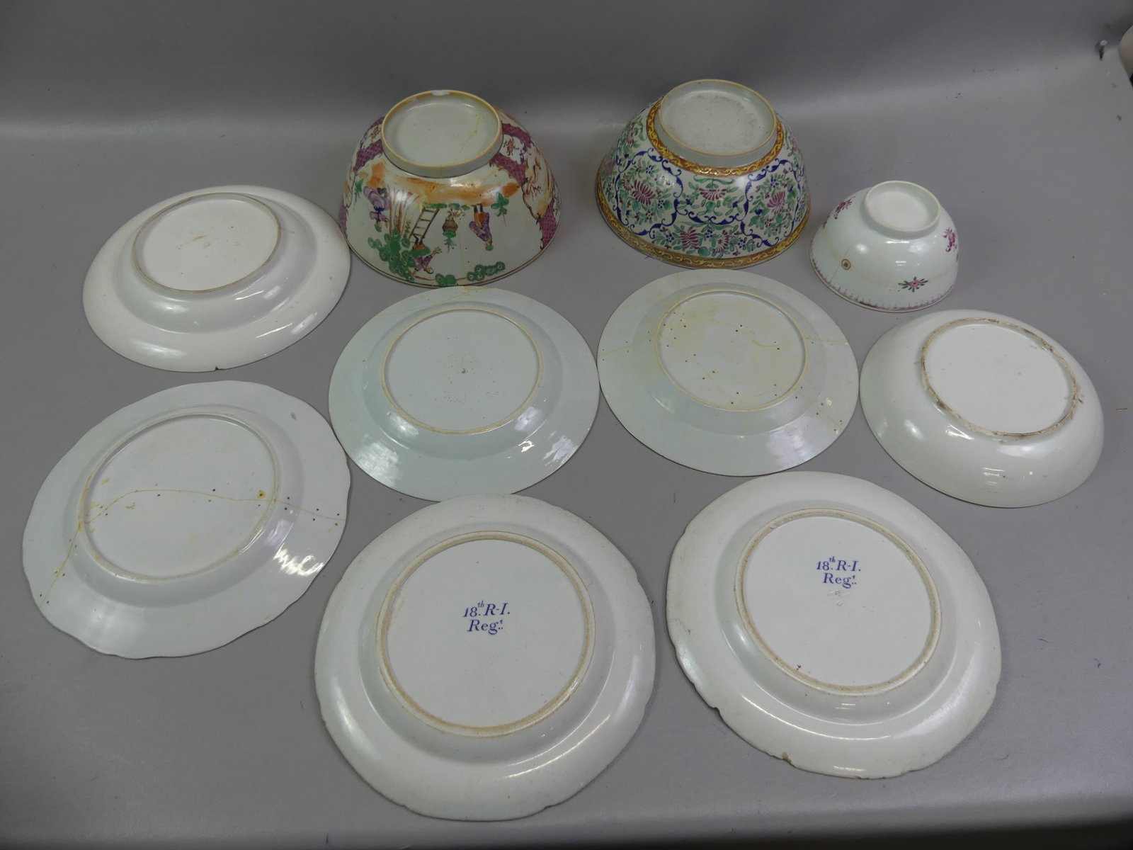 10 DAMAGED QIANLONG CERAMIC ITEMS - 3