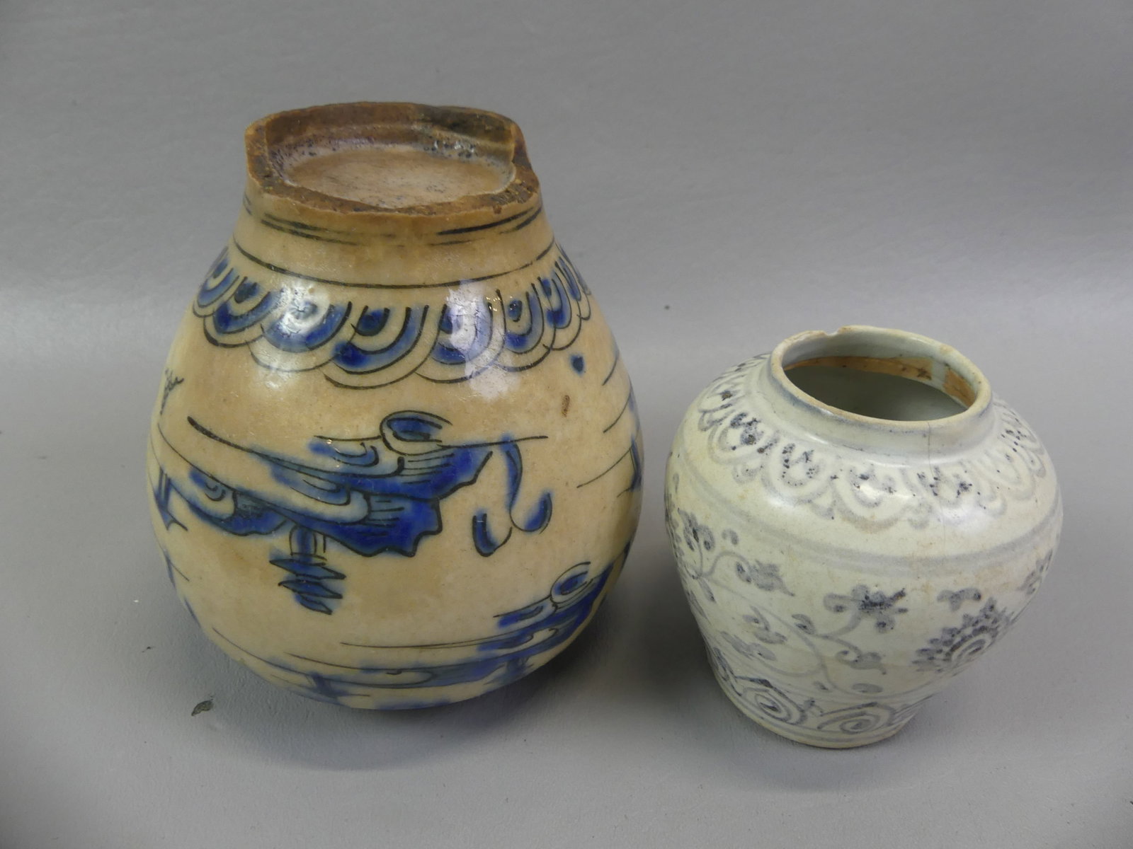 2 EARLY POTTERY VASES - 2