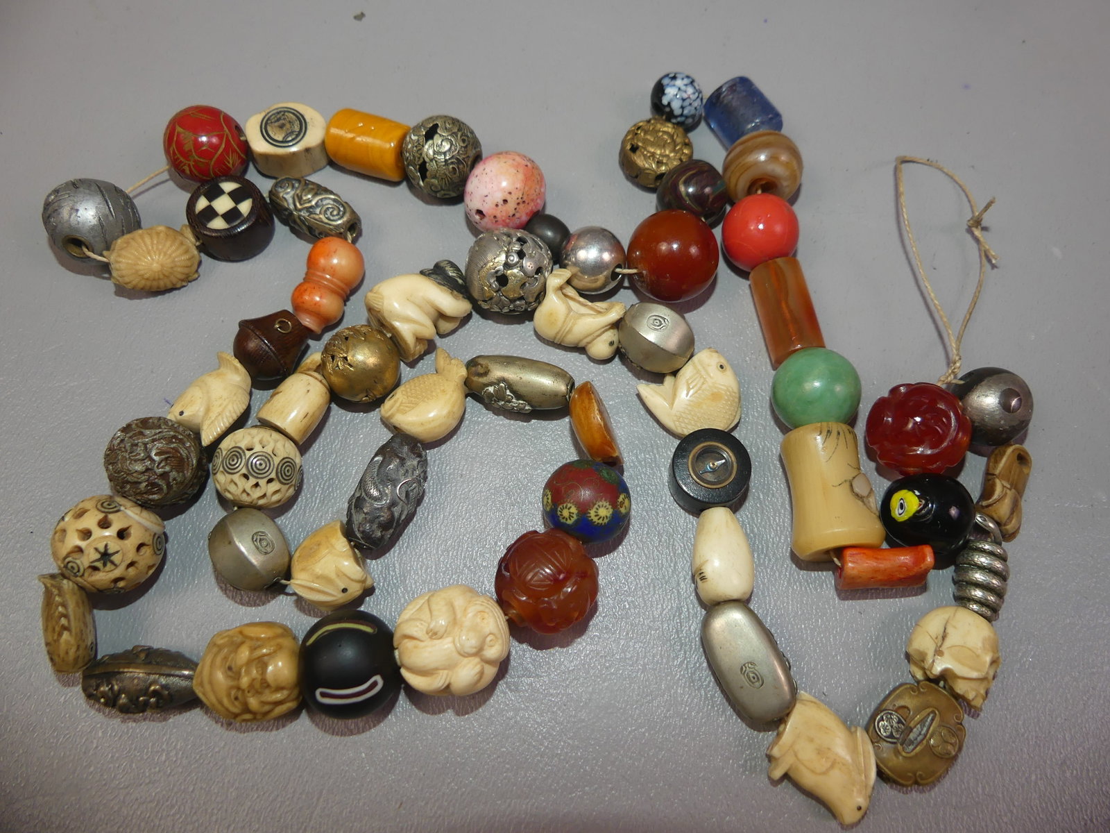 JAPANESE OJIME BEAD NECKLACE -MEIJI (1 of 4)