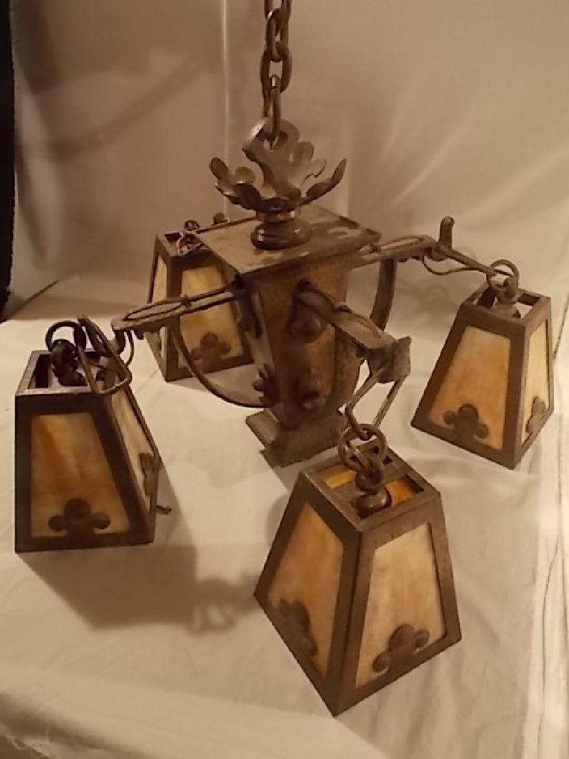 ARTS & CRAFTS BRONZE CHANDELIER ATTR. STICKLEY (1 of 2)