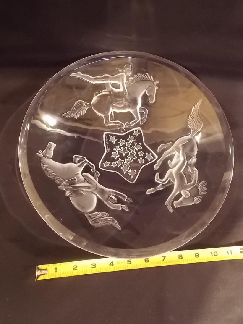 LALIQUE ART GLASS RODEO COWBOY BOWL (1 of 2)