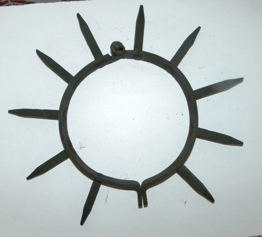 OLD SLAVE COLLAR SPIKES CANT SLEEP HAND FORGED (1 of 7)