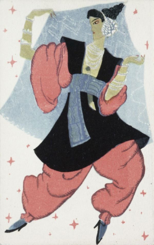 Maria Likarz, Wiener Werkstätte "Postcard N°. 885: Maria Likarz, Wiener Werkstätte "Postcard N°. 885". No date. Coloured lithograph. Unused postcard. Verso inscribed "Wiener Werkstätte N°. 885". size: 14 x 9 cm. Maria Likarz, Wiener Werkstätte "P