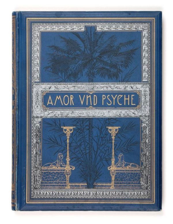 Max Klinger "Cupid and Psyche. A fairytale by Apu: Max Klinger "Cupid and Psyche. A fairytale by Apulejus". Munich, Theo. Stroeffners Art publishing company. 1881. Map 68 pages. 31 etchings on fine paper. Original gilt embossed linen top. With dedicat