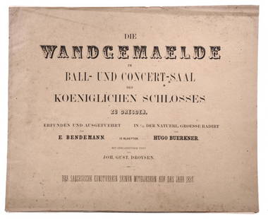 Hugo Bürkner "Die Wandgemälde im Ball und Concert-: Hugo Bürkner "Die Wandgemälde im Ball und Concert-Saal des Koeniglichen Schlosses zu Dresden". 1857. Galvanography nach den Wandgemälden von Eduard Julius Friedrich Bendemann. Mappe mit 12