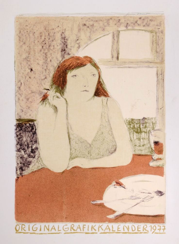 Verschiedene Dresdner Künstler "Original Grafikkal: Verschiedene Dresdner Künstler "Original Grafikkalender". 1977. Lithograph. Mit zwölf Arbeiten von K. Dennhardt (Farblitho.), U. Eisenfeld, P. Graf, M. Uhlig, C. Weidensdorfer, E. Göschel, W. Witti