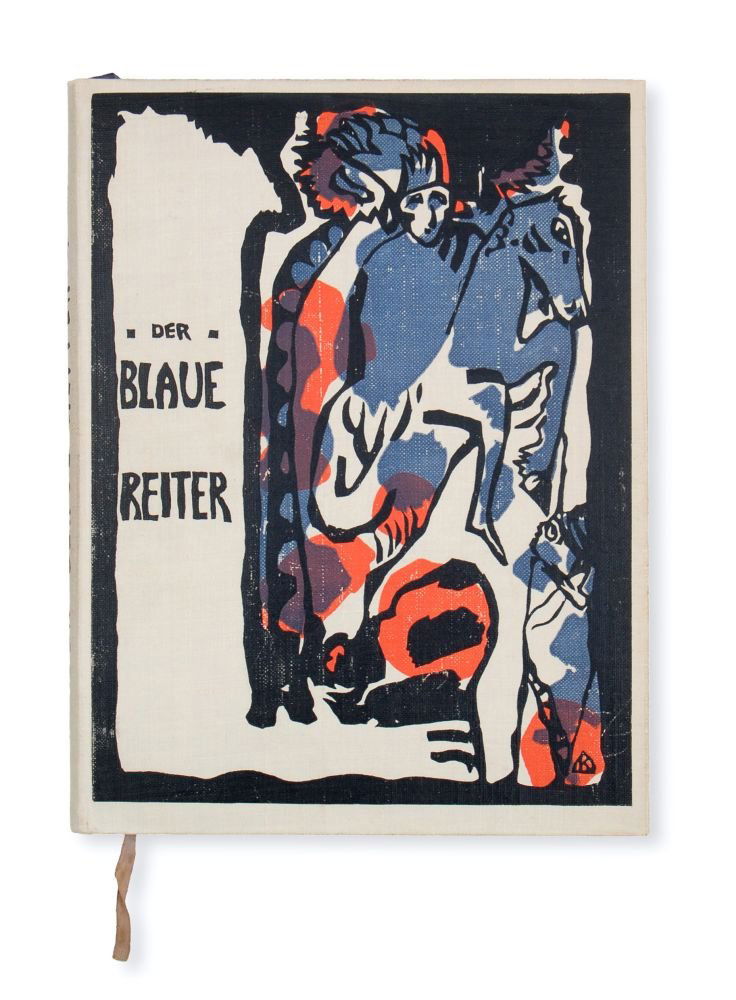 Wassily Kandinsky, Franz Marc (Hrsg.) "Der Blaue R: Wassily Kandinsky, Franz Marc (Hrsg.) "Der Blaue Reiter". 1912. Almanach mit vier handkolorierten Tafeln, 137 Abbildungen in Reproduktion, acht Künstlervignetten sowie drei Musikbeilagen, unsigniert.