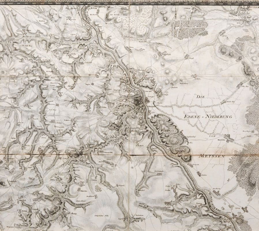 Isaak Jacob von Petri (Kartogr.) / Johann David: Isaak Jacob von Petri (Kartogr.) / Johann David Schleuen (Sculpt.), Sachsen. "Accurate Situations-Carte von einem Theile des Churfuerstenthums Sachsen, [...] um die Haupt- und Residenz-Stadt Dresden.