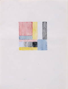 Peter Keler, Variante zum Gemaelde "De Stijl 1". 1927.: Peter Keler, Variante zum Gemaelde "De Stijl 1". 1927. Watercolour. Verso in Blei signiert "Peter Keler" und datiert u.re. Im Passepartout hinter Glas in schwarz lasierter Holzleiste gerahmt.Vgl. dazu