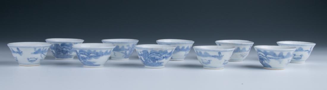 A Set of Small Blue and White Cups (1 of 7)
