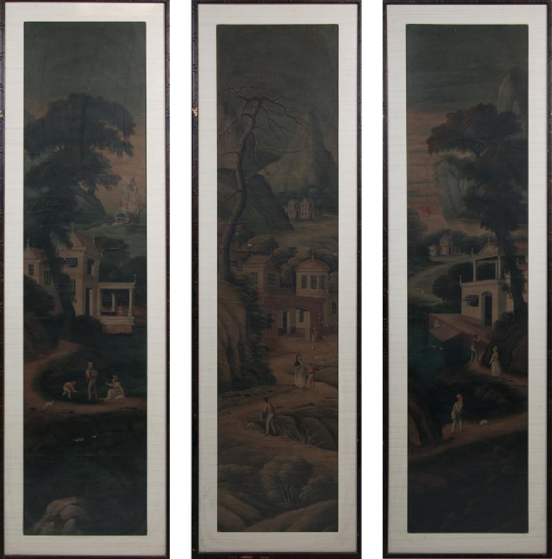 Set of Three Large Export Landscape Paintings (1 of 14)