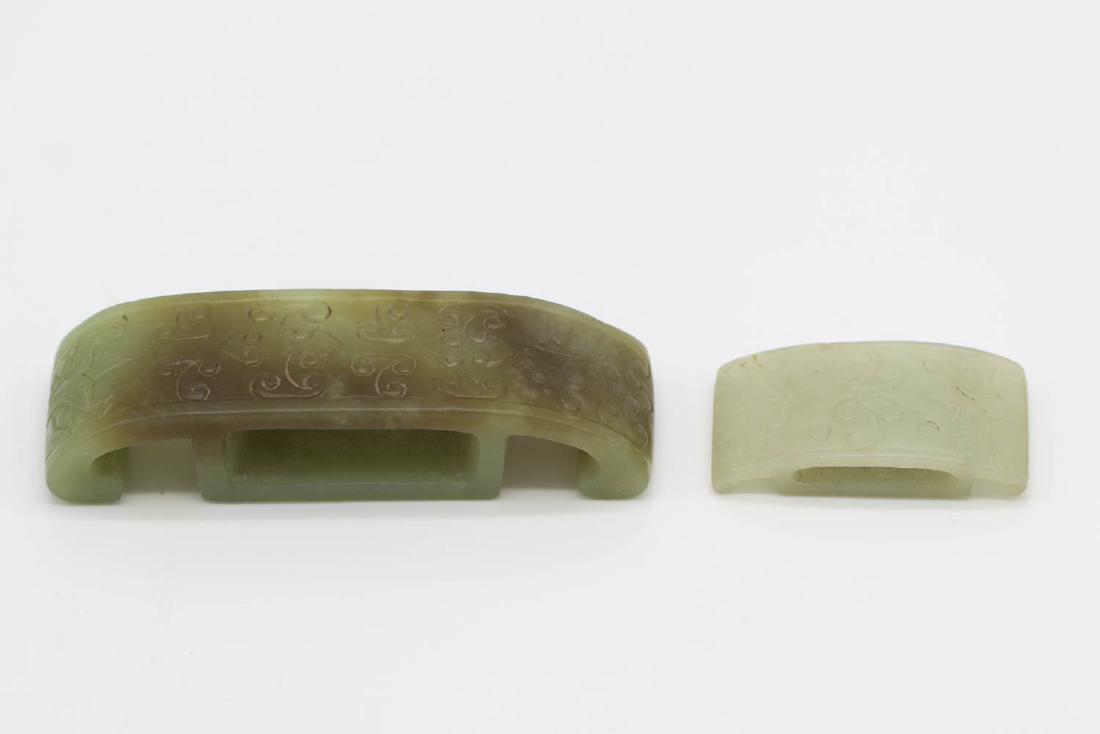 TWO JADE CARVED BELT HOOKS (1 of 16)