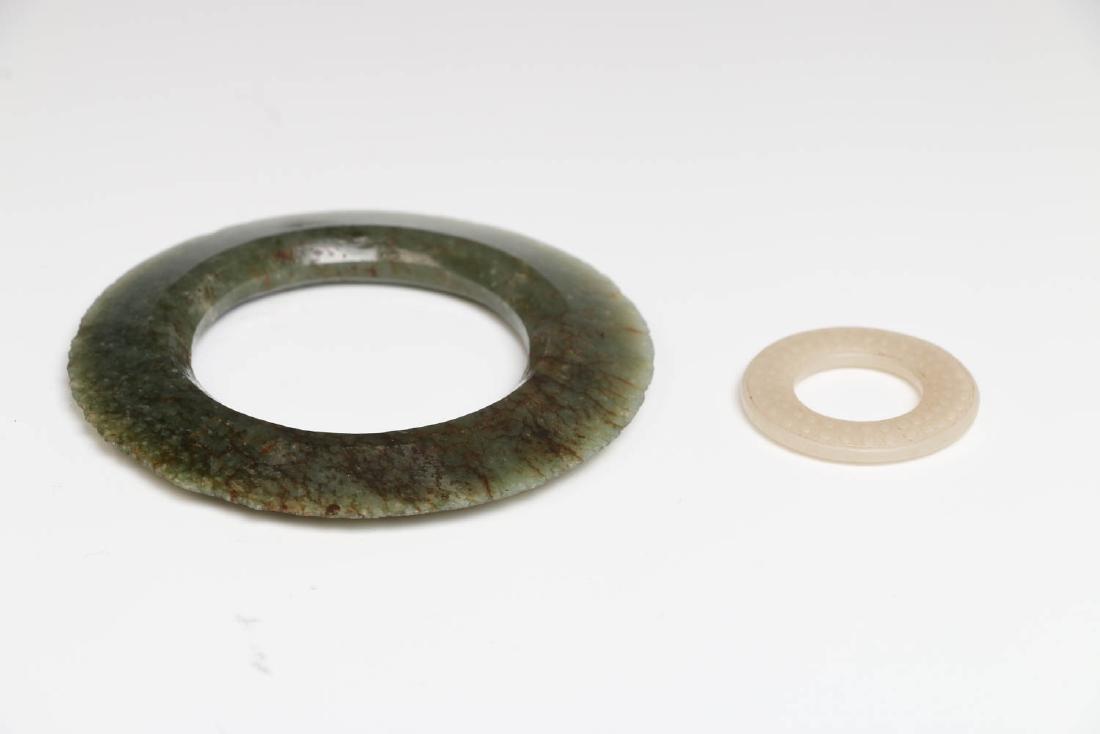 GROUP OF TWO JADE BI DISC, HAN & WARRING STATE P. (1 of 17)